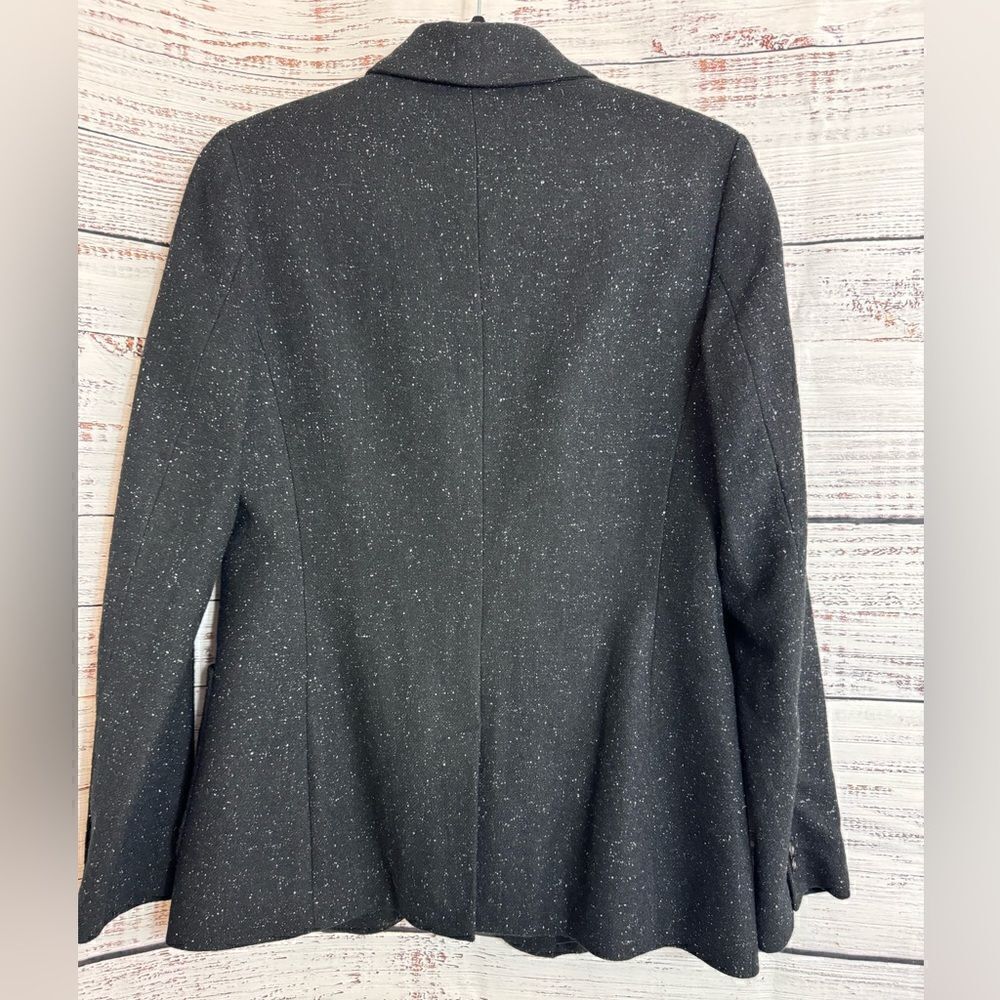 Talbots Blazer Womens Sz 6 Wool silk Blend Black Speckled Donegal‎ jacket Preppy - Picture 3 of 11